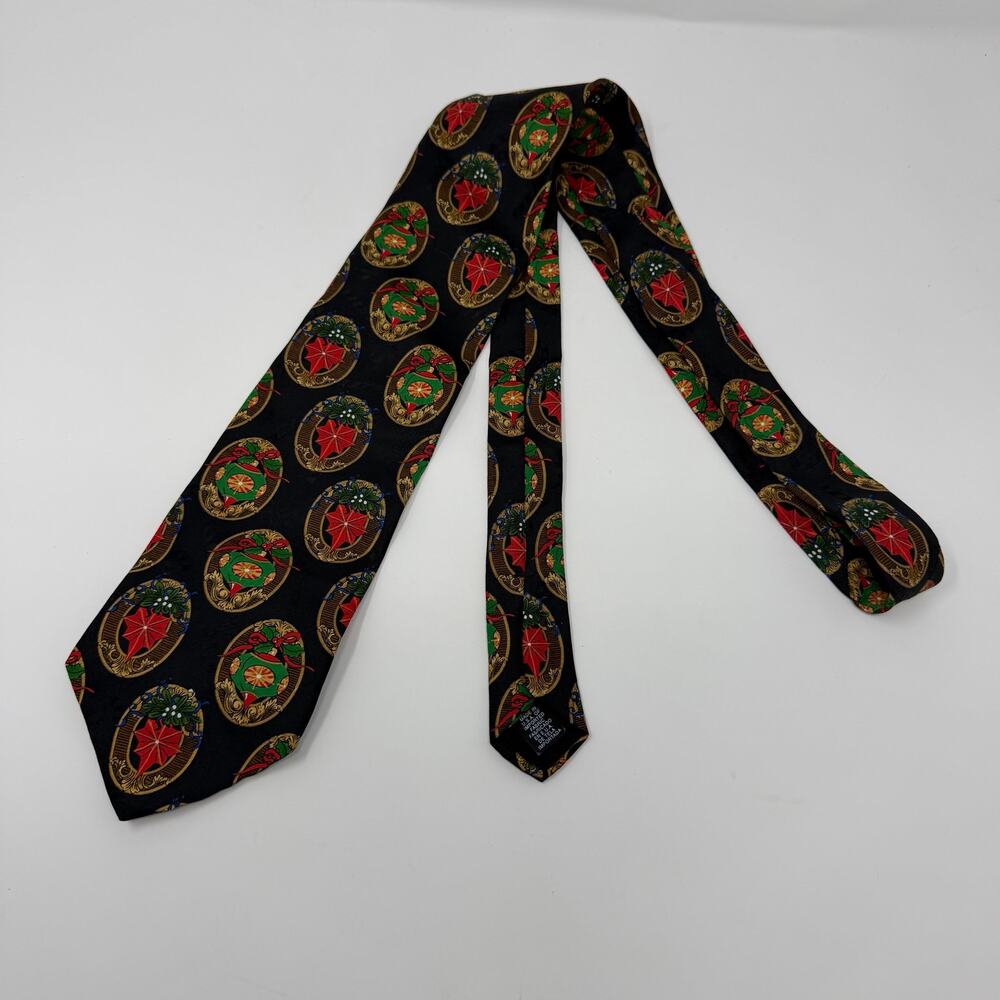 Vintage Jolly Holly Christmas Holiday Novelty Tie